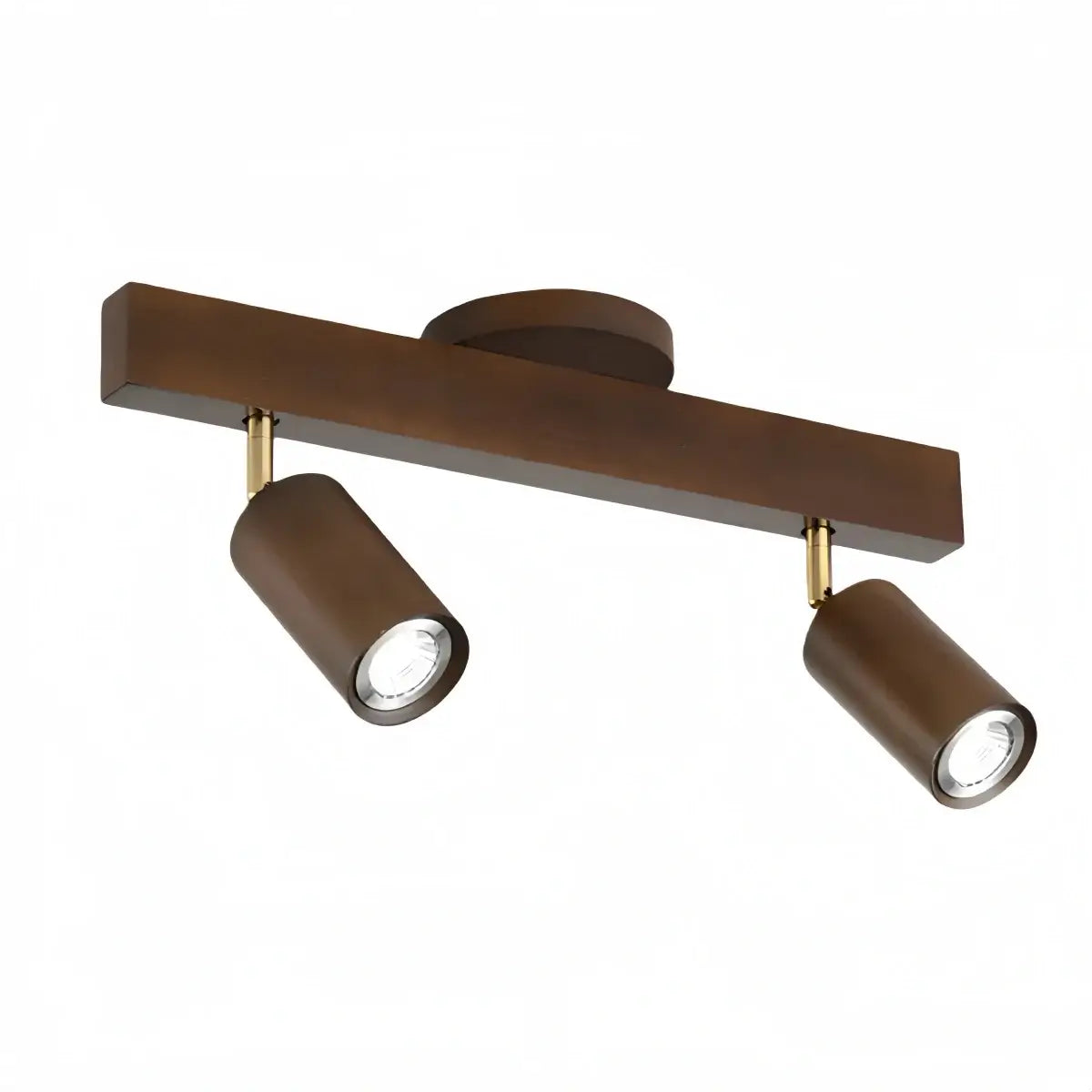 Modern Adjustable LED Track Ceiling Light with Wooden Shades