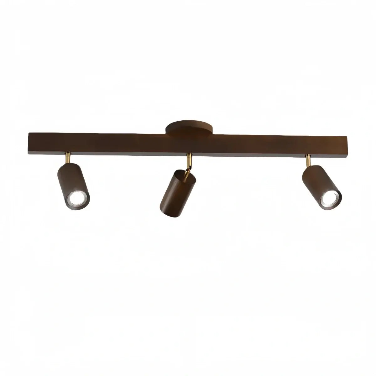 Modern Adjustable LED Track Ceiling Light with Wooden Shades