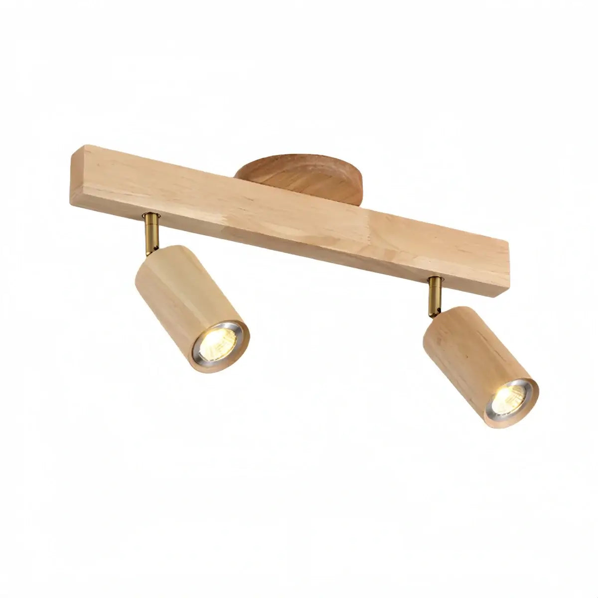 Modern Adjustable LED Track Ceiling Light with Wooden Shades