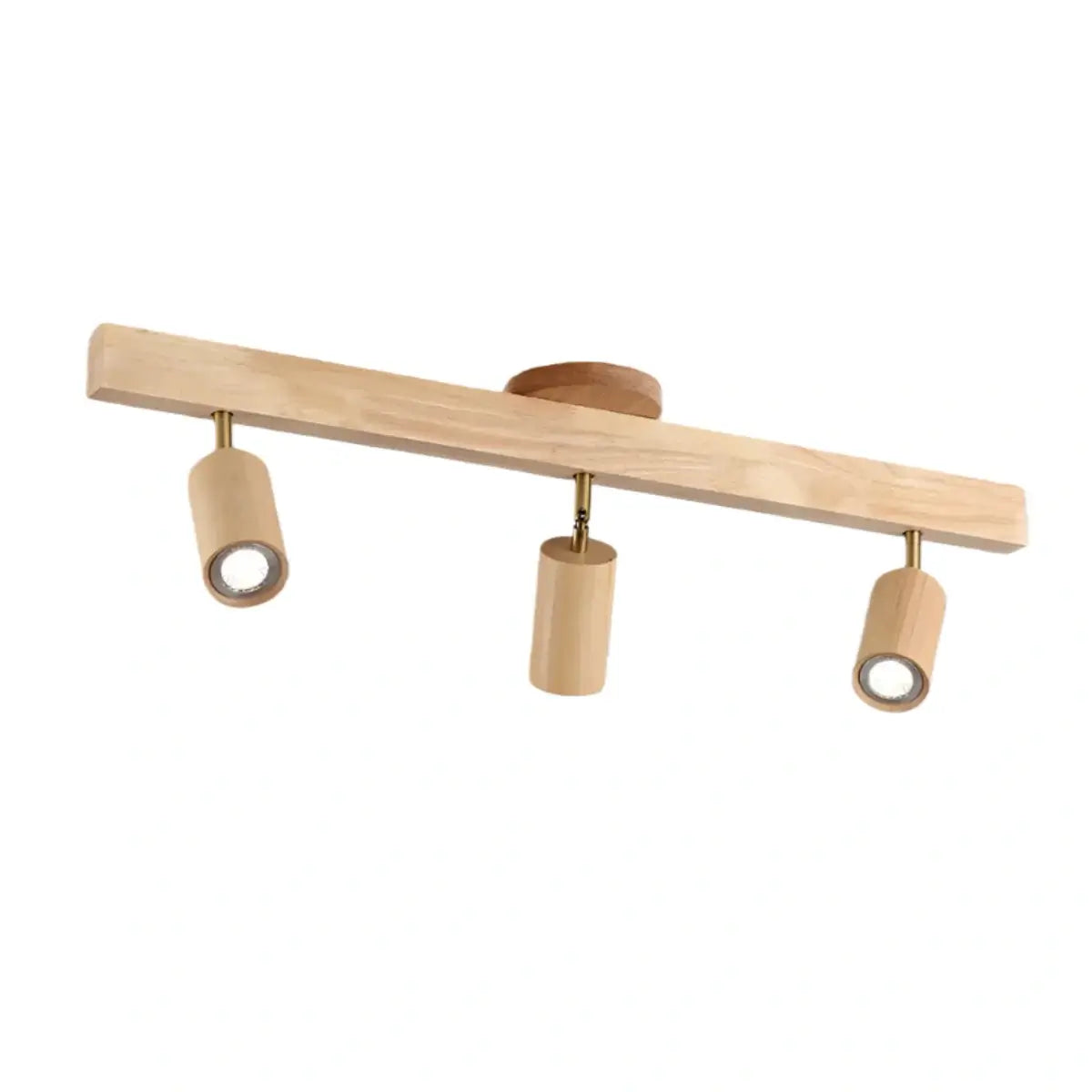 Modern Adjustable LED Track Ceiling Light with Wooden Shades