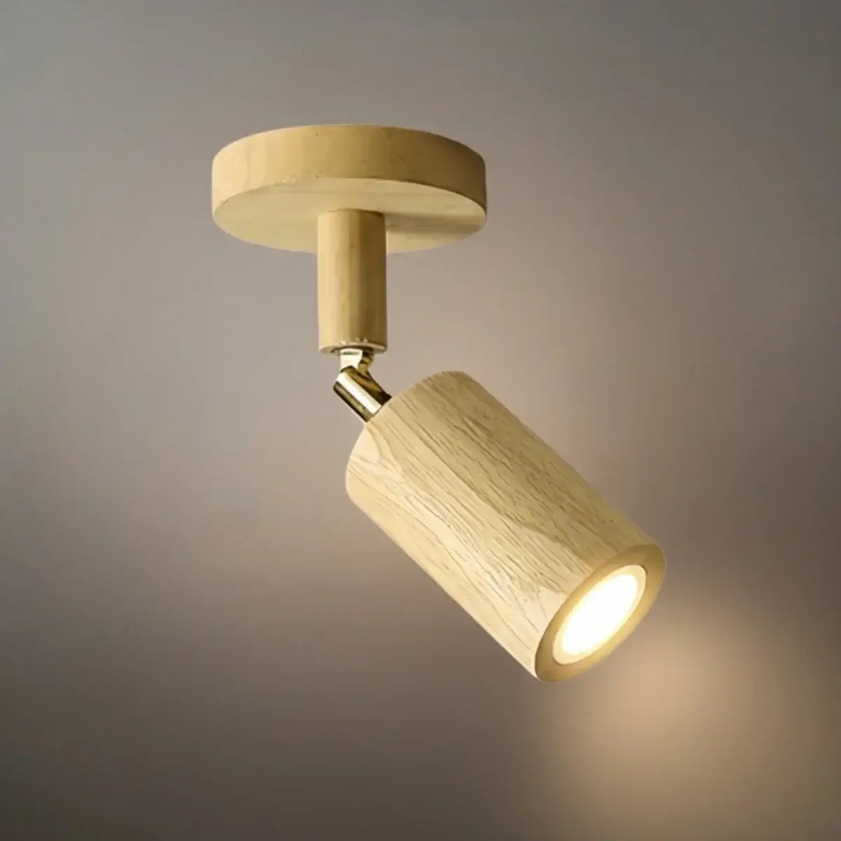 Modern Adjustable LED Track Ceiling Light with Wooden Shades