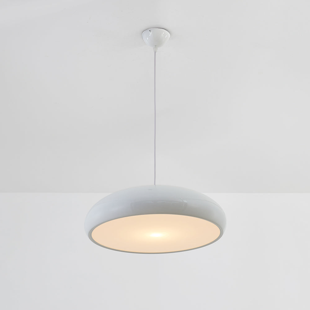 Lampa wisząca półkulista metalowa