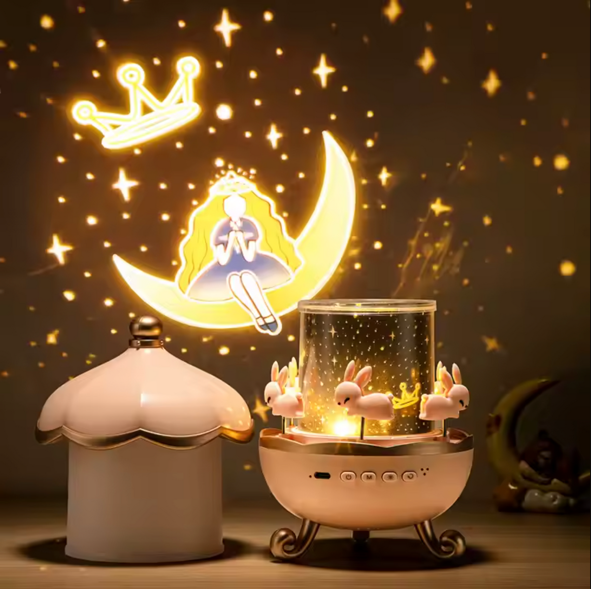 Lampe de chevet avec projecteur d’étoiles pour enfants