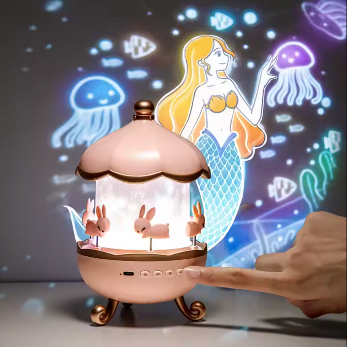 Lampe de chevet avec projecteur d’étoiles pour enfants