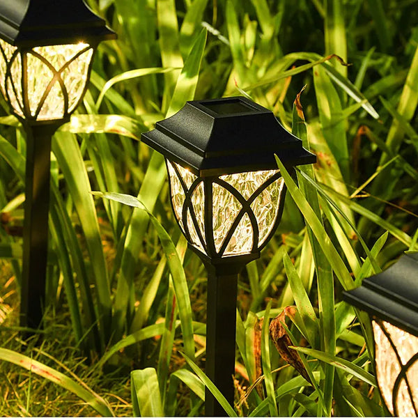 Set van 4 led-lampjes op zonne-energie voor in de tuin