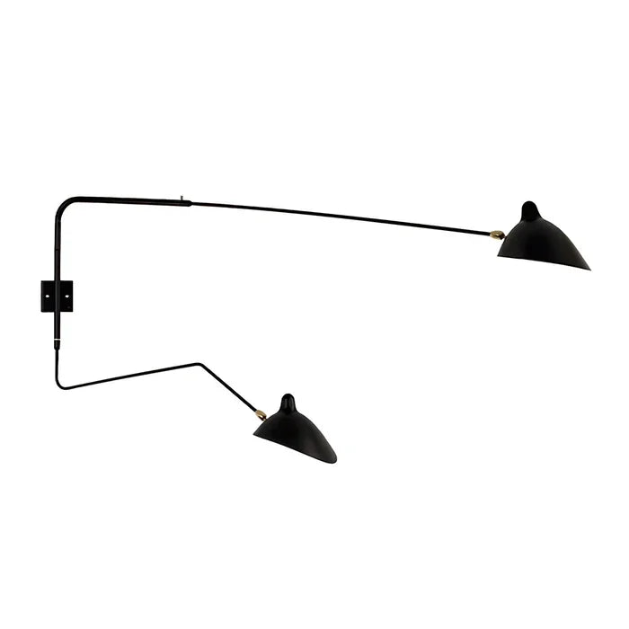 Lampa ścienna z regulowanym podwójnym ramieniem