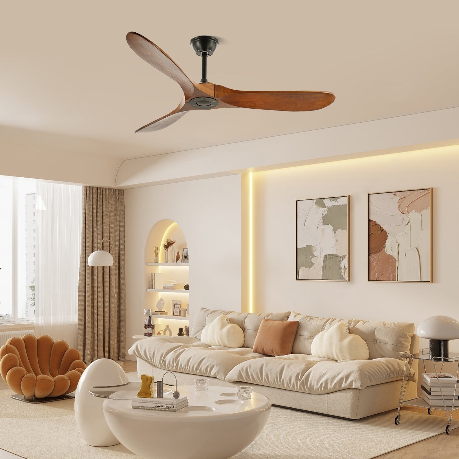 Modern wooden ceiling fan