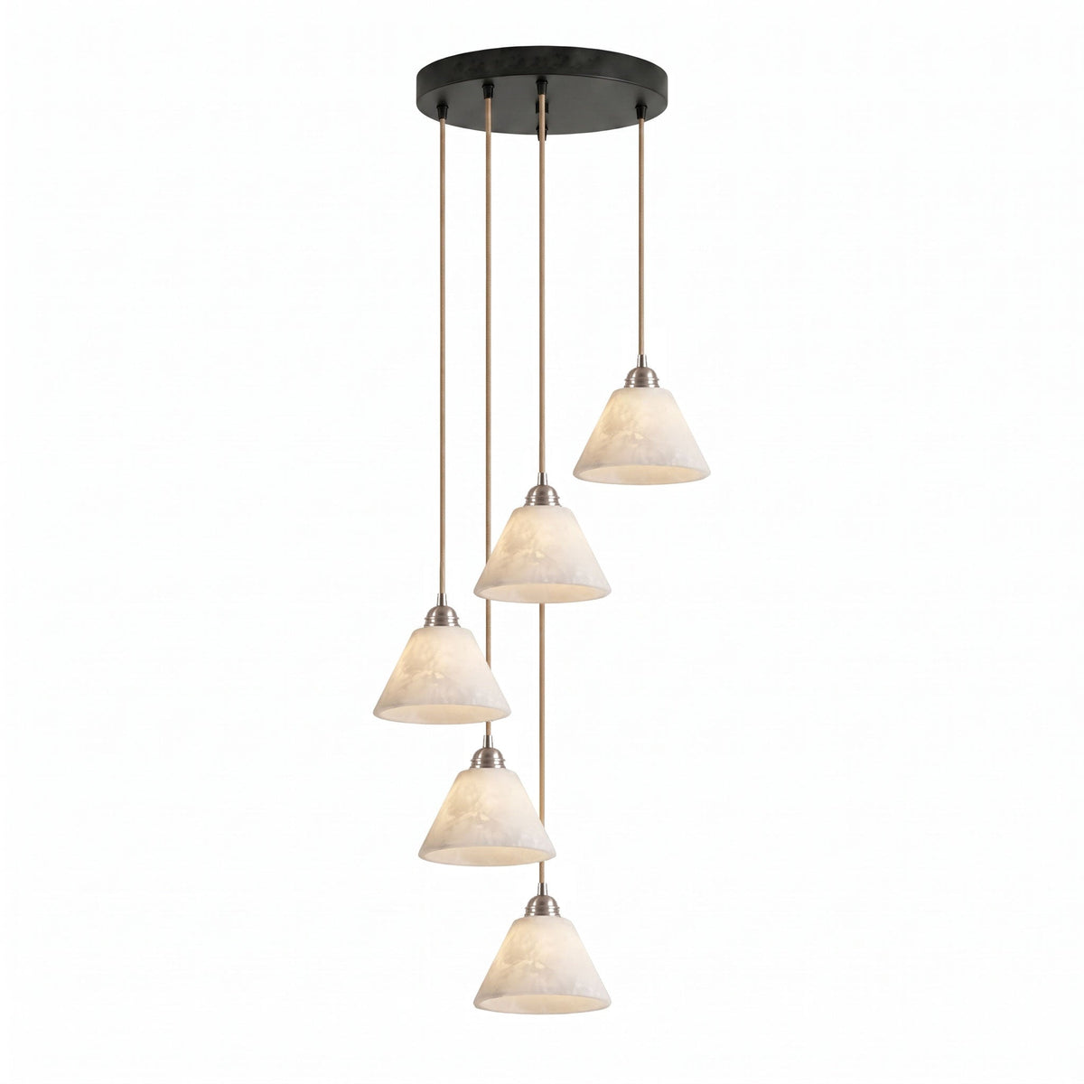Conical pendant light for the hallway with a brass detail