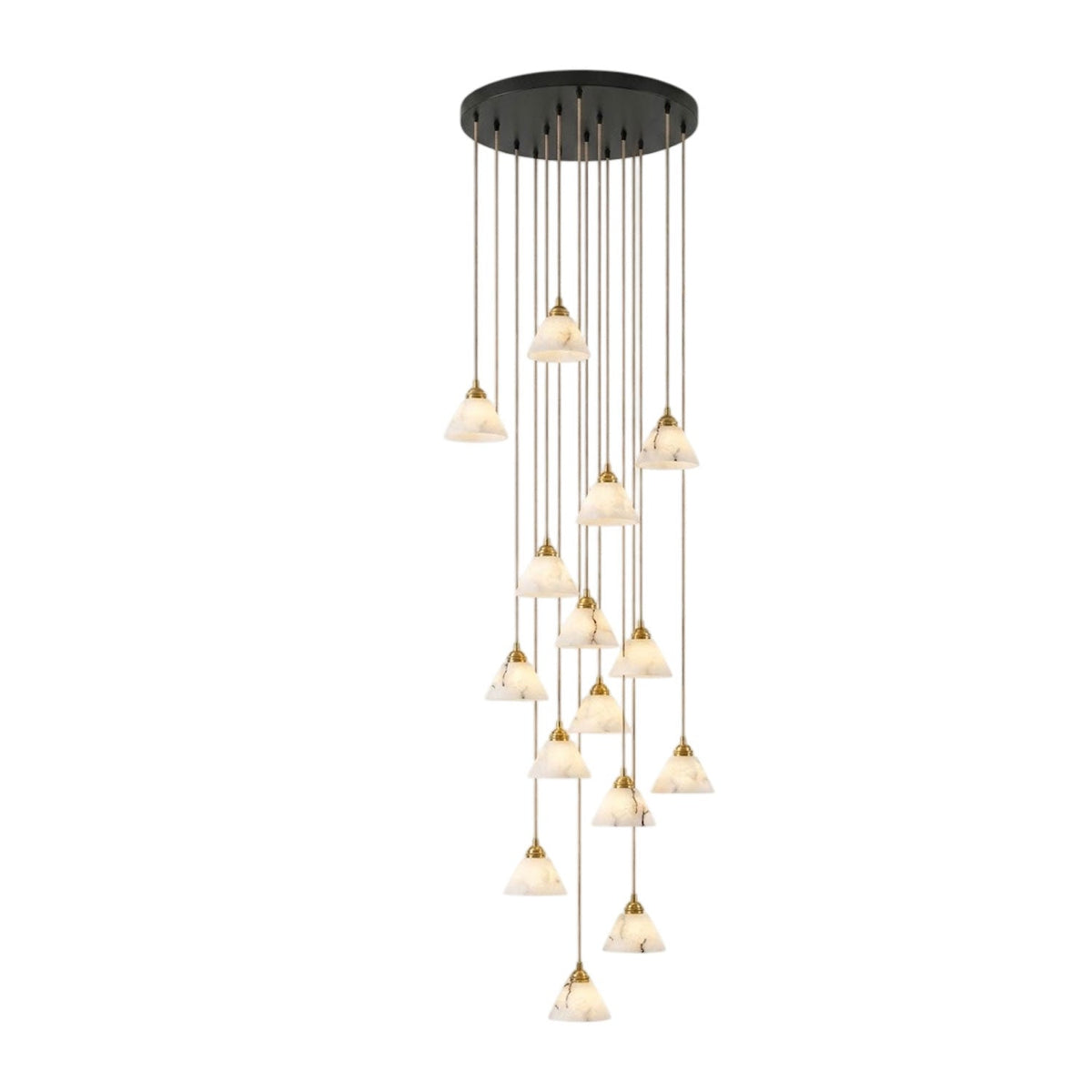 Conical pendant light for the hallway with a brass detail