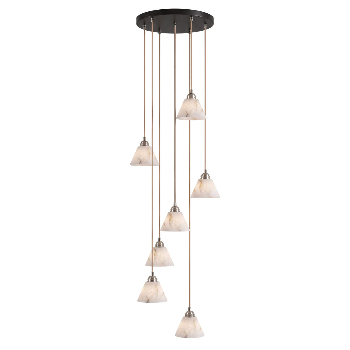 Conical pendant light for the hallway with a brass detail