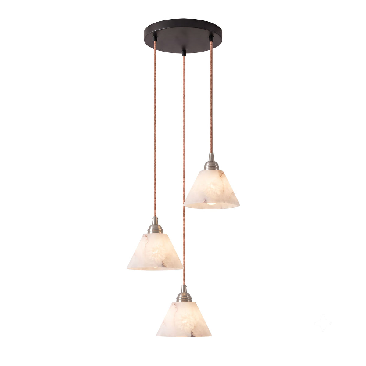 Conical pendant light for the hallway with a brass detail