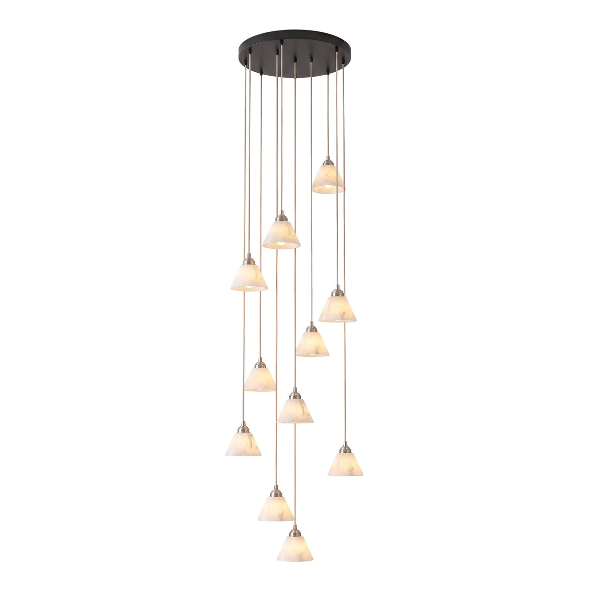 Conical pendant light for the hallway with a brass detail