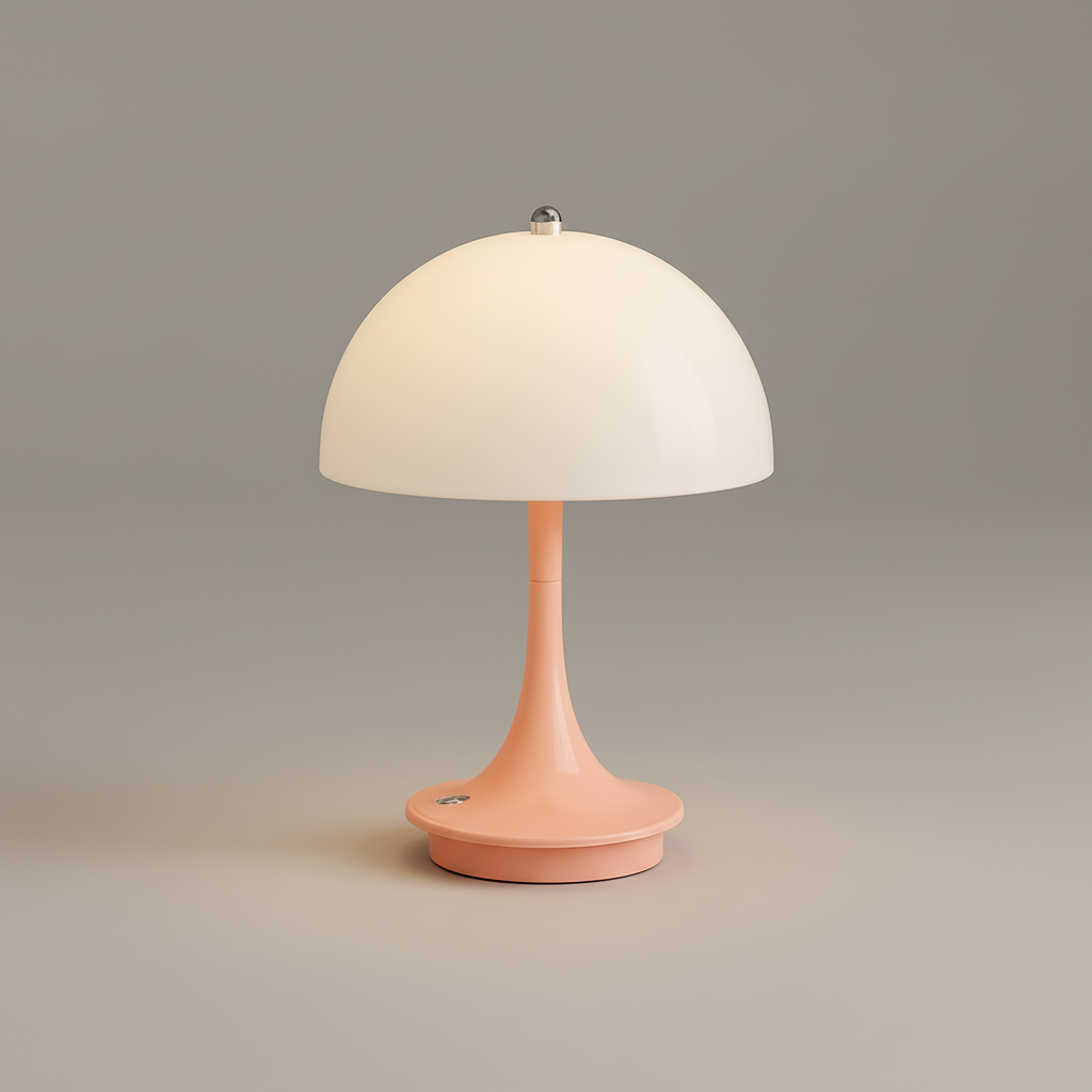 Wireless mushroom-shaped LED table lamp