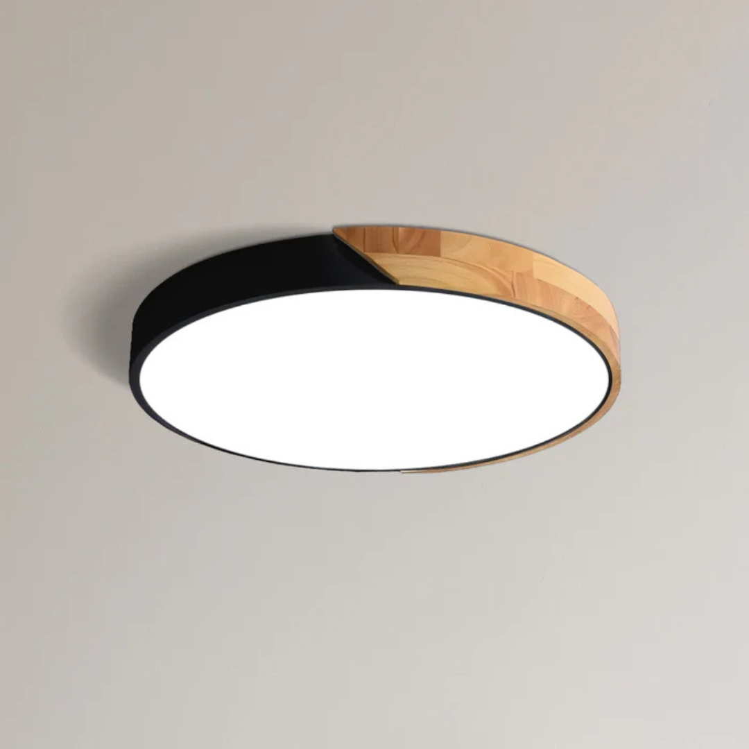Okrągła lampa sufitowa Japandi z oświetleniem LED