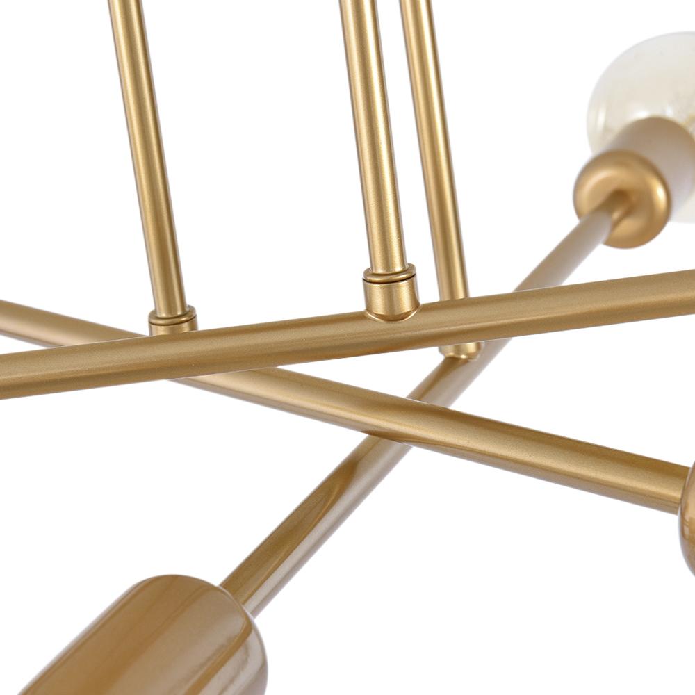 Modern Gold Sputnik Ceiling Light with Six Light Points