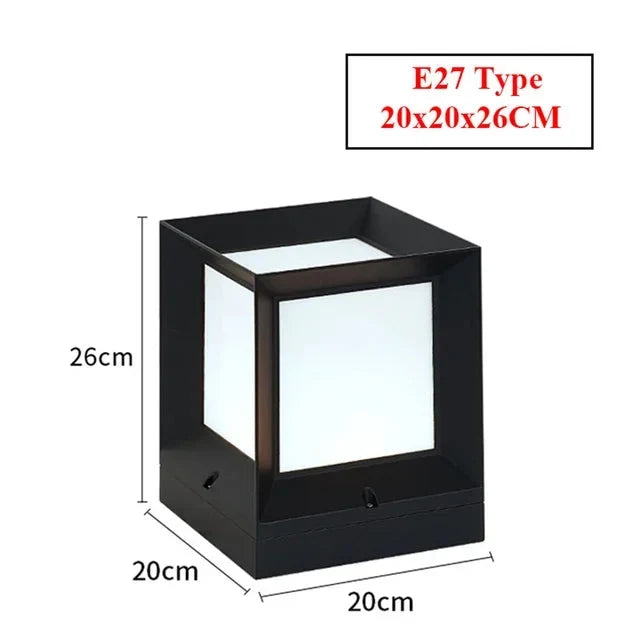 Borne lumineuse LED noire moderne pour portail