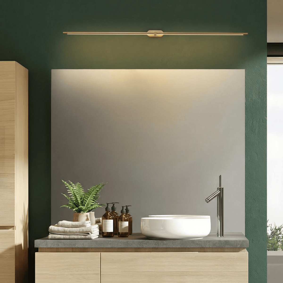 Modern minimalist metal LED bathroom wall sconce