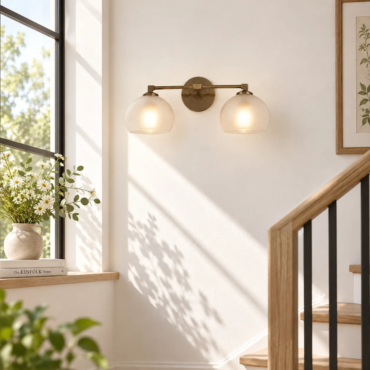 Moderne glazen badkamerwandlamp
