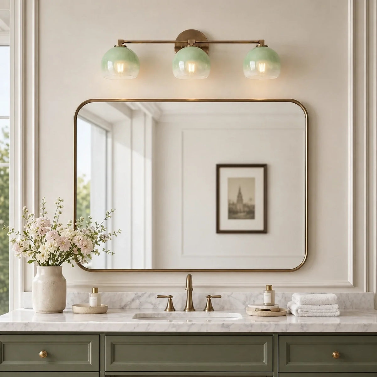 Moderne glazen badkamerwandlamp