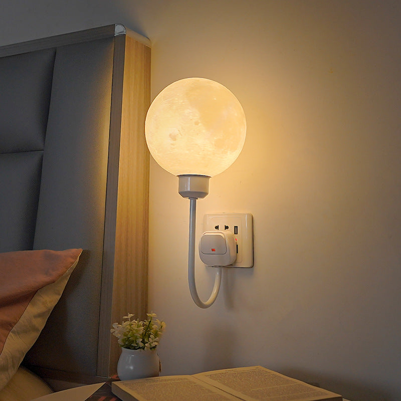 Minimalistyczna lampa ścienna Moon Plug-in