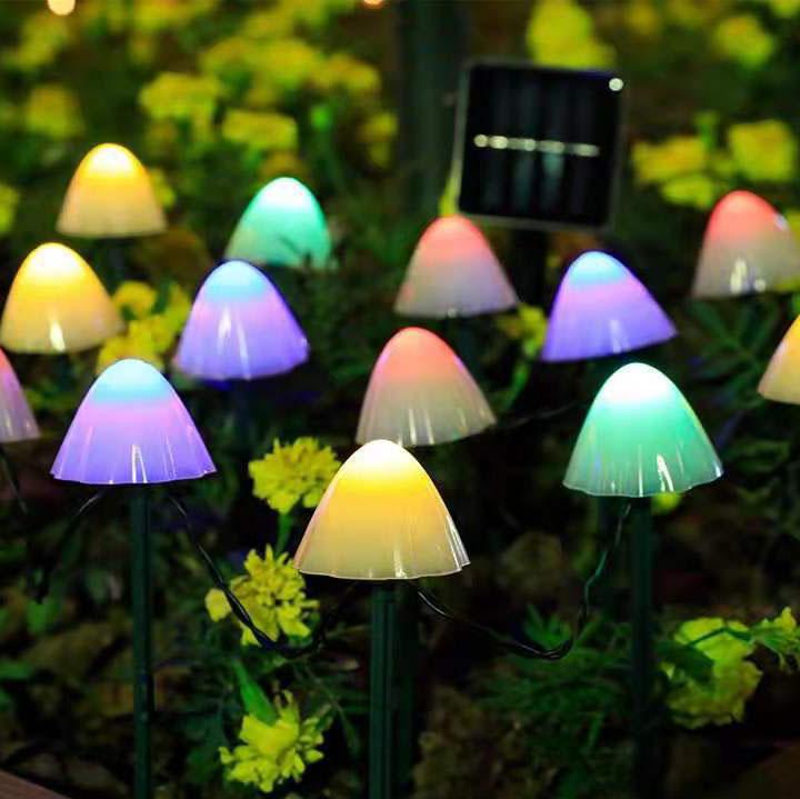 Solarna lampa ogrodowa grzybki z kolorowym światłem