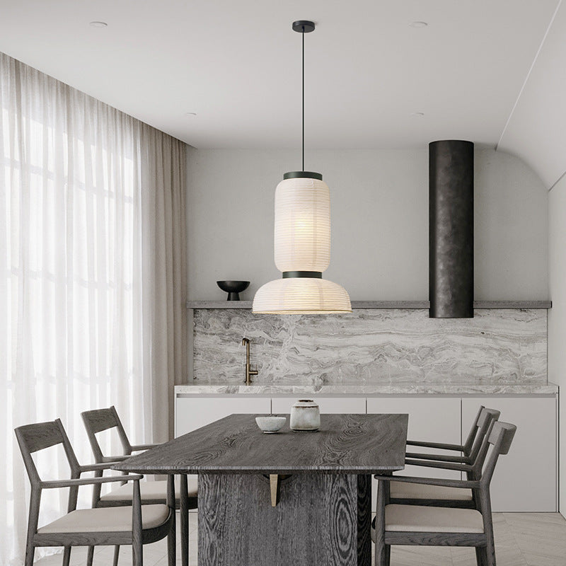 Minimalistyczna biała japońska lampa wisząca Wabi Sabi