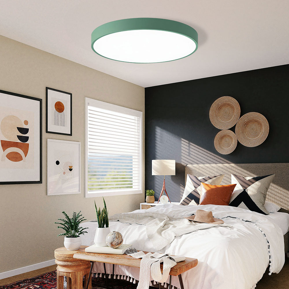 Round LED ceiling light with a flush-mount design
