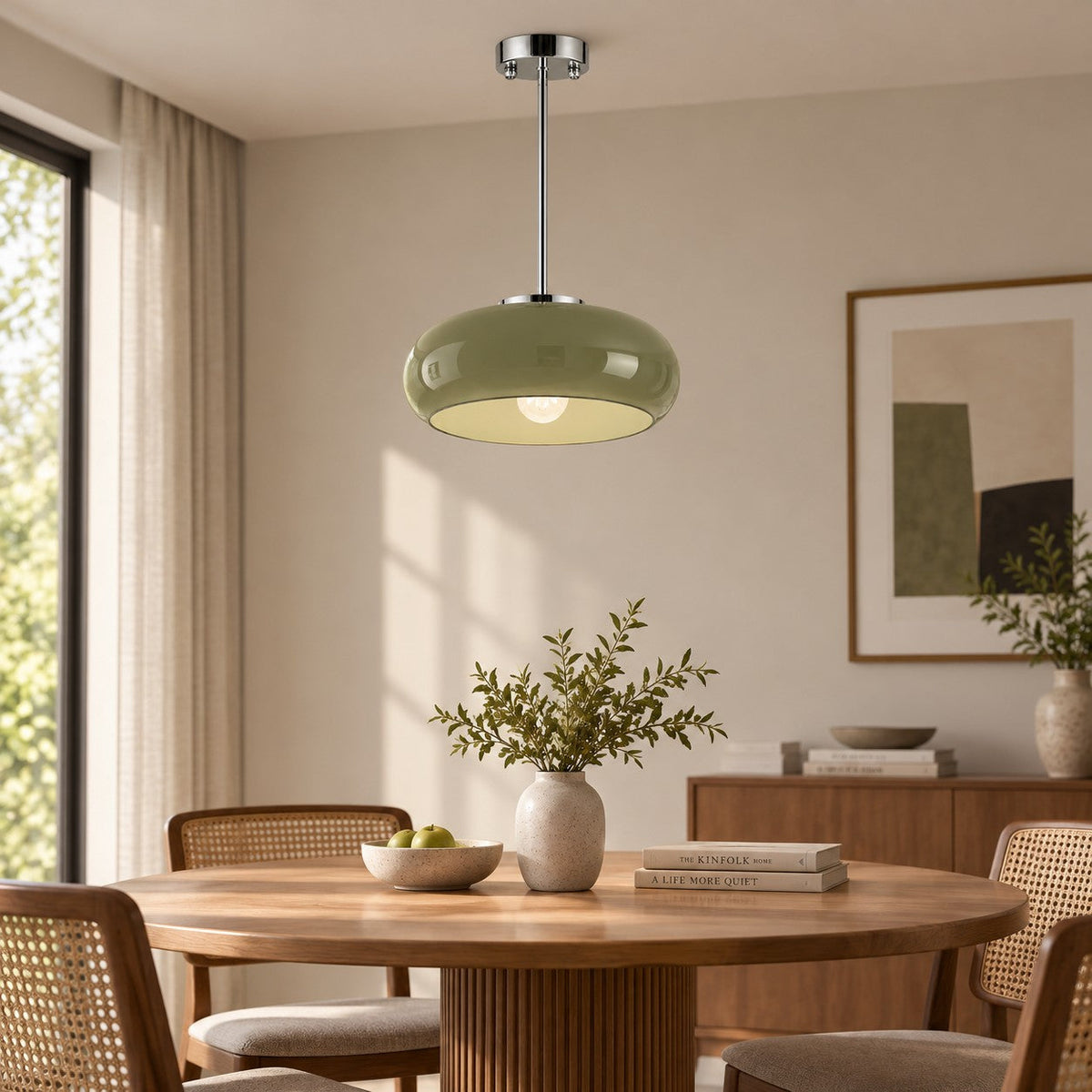 Plafonnier rond en verre inspiré du style Bauhaus