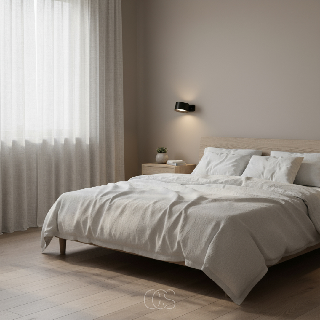 Round compact wireless LED wall lamp