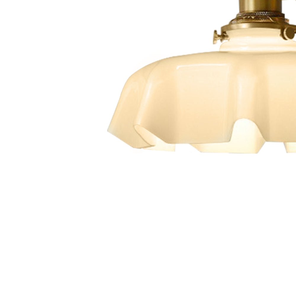 Ozdobna Lampa Sufitowa Wisząca Kwiat Szkło Faliste