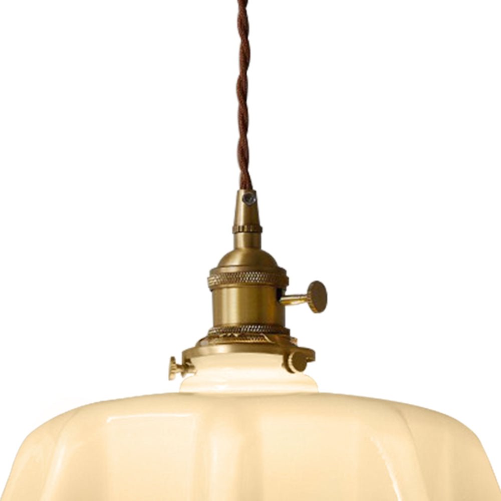 Ozdobna Lampa Sufitowa Wisząca Kwiat Szkło Faliste