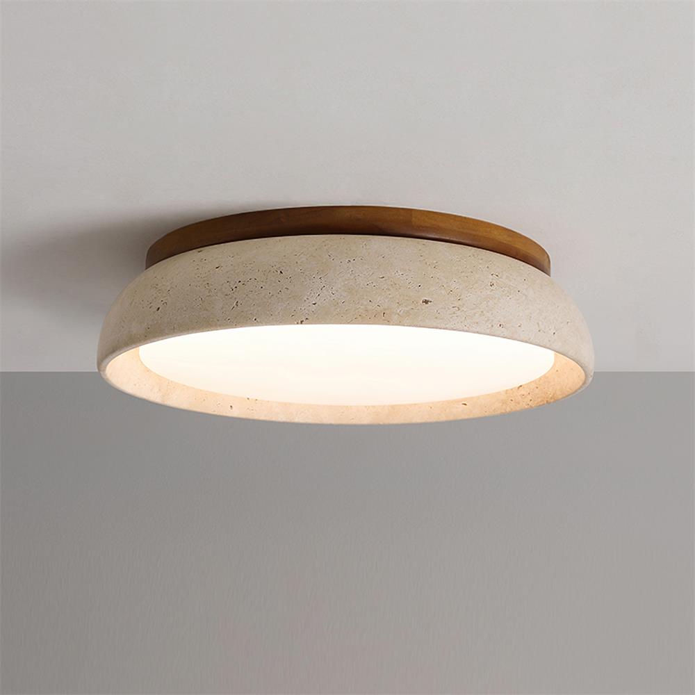 Lampa sufitowa z naturalnego trawertynu