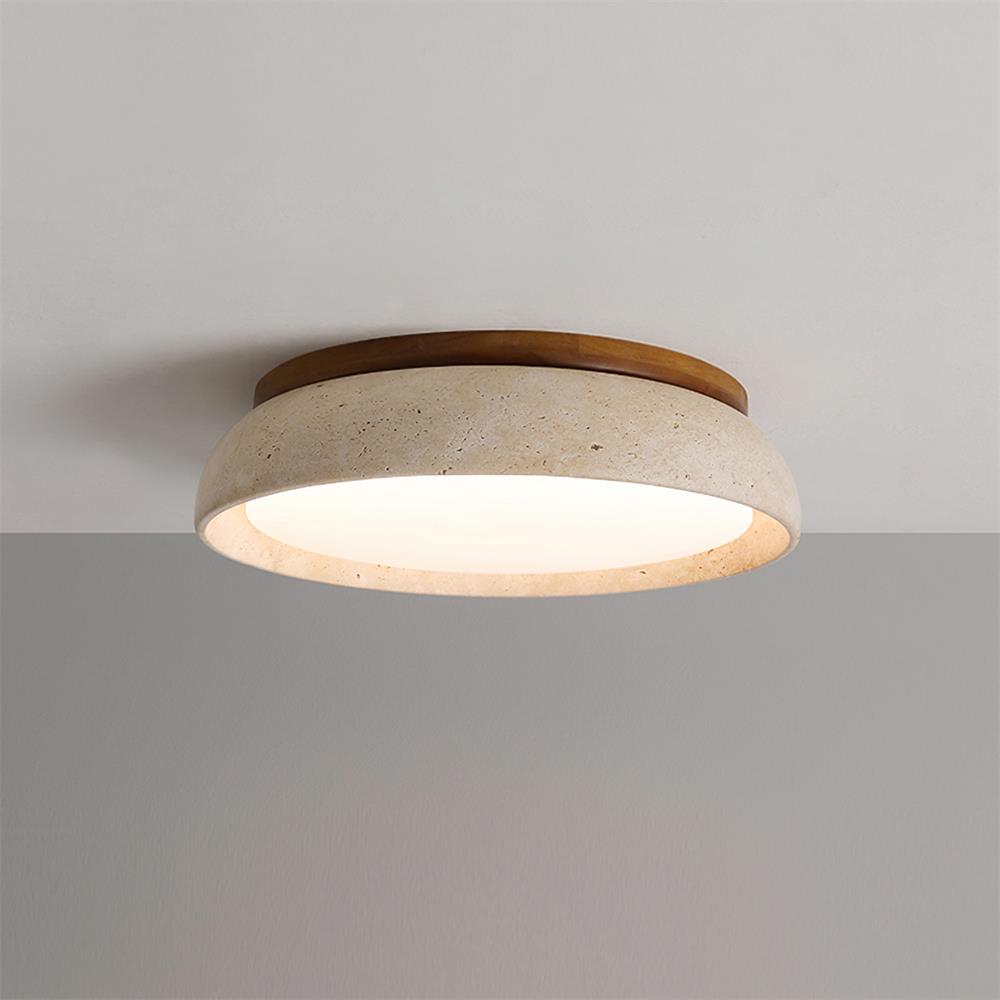 Lampa sufitowa z naturalnego trawertynu