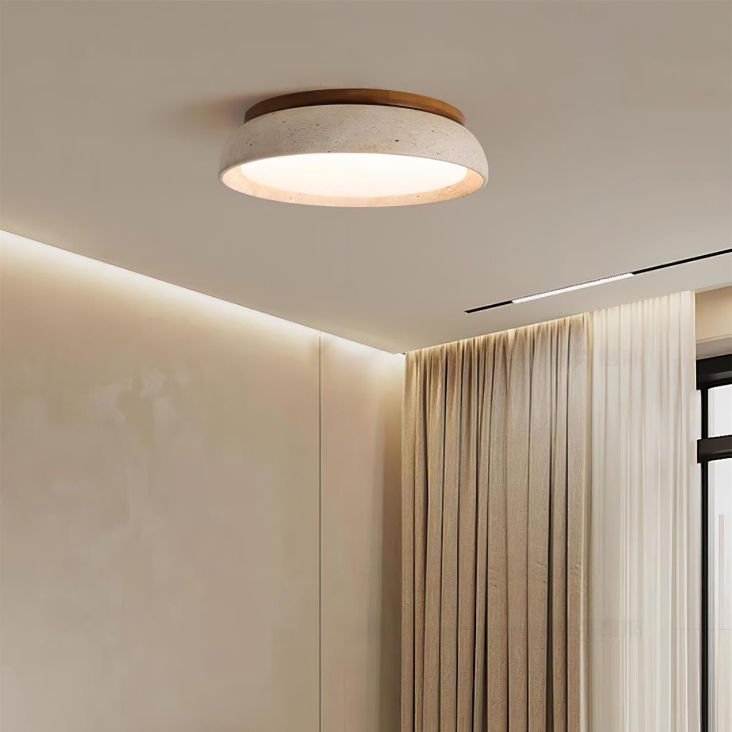 Lampa sufitowa z naturalnego trawertynu