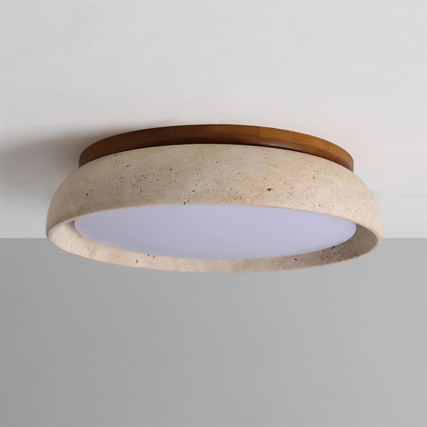Lampa sufitowa z naturalnego trawertynu
