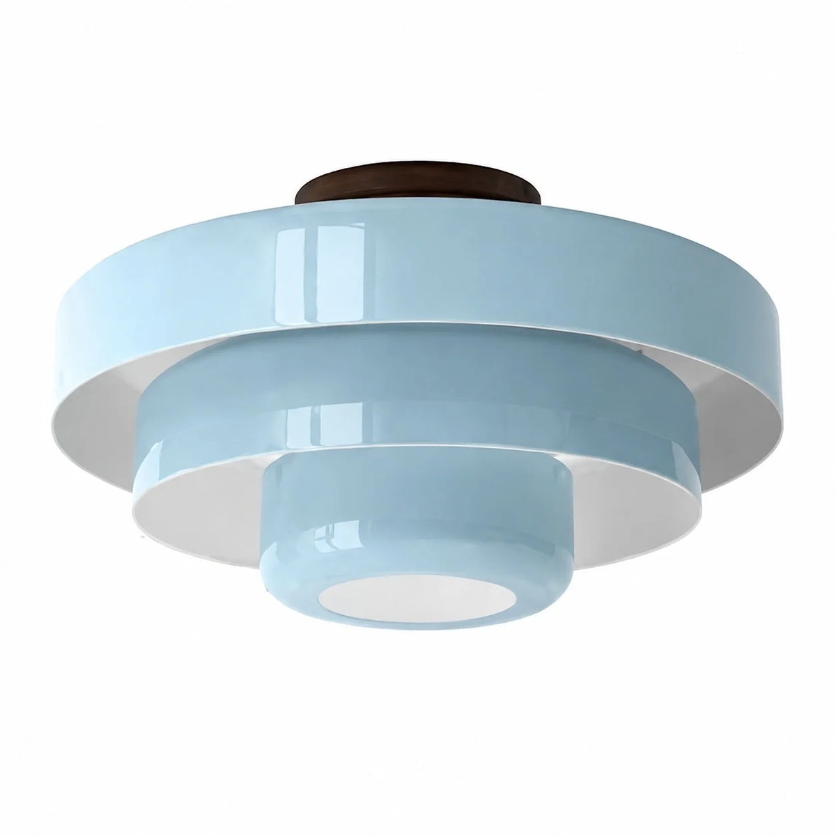 Okrągła lampa sufitowa Bauhaus do wnętrz Japandi