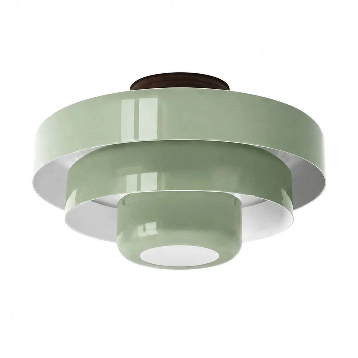 Okrągła lampa sufitowa Bauhaus do wnętrz Japandi