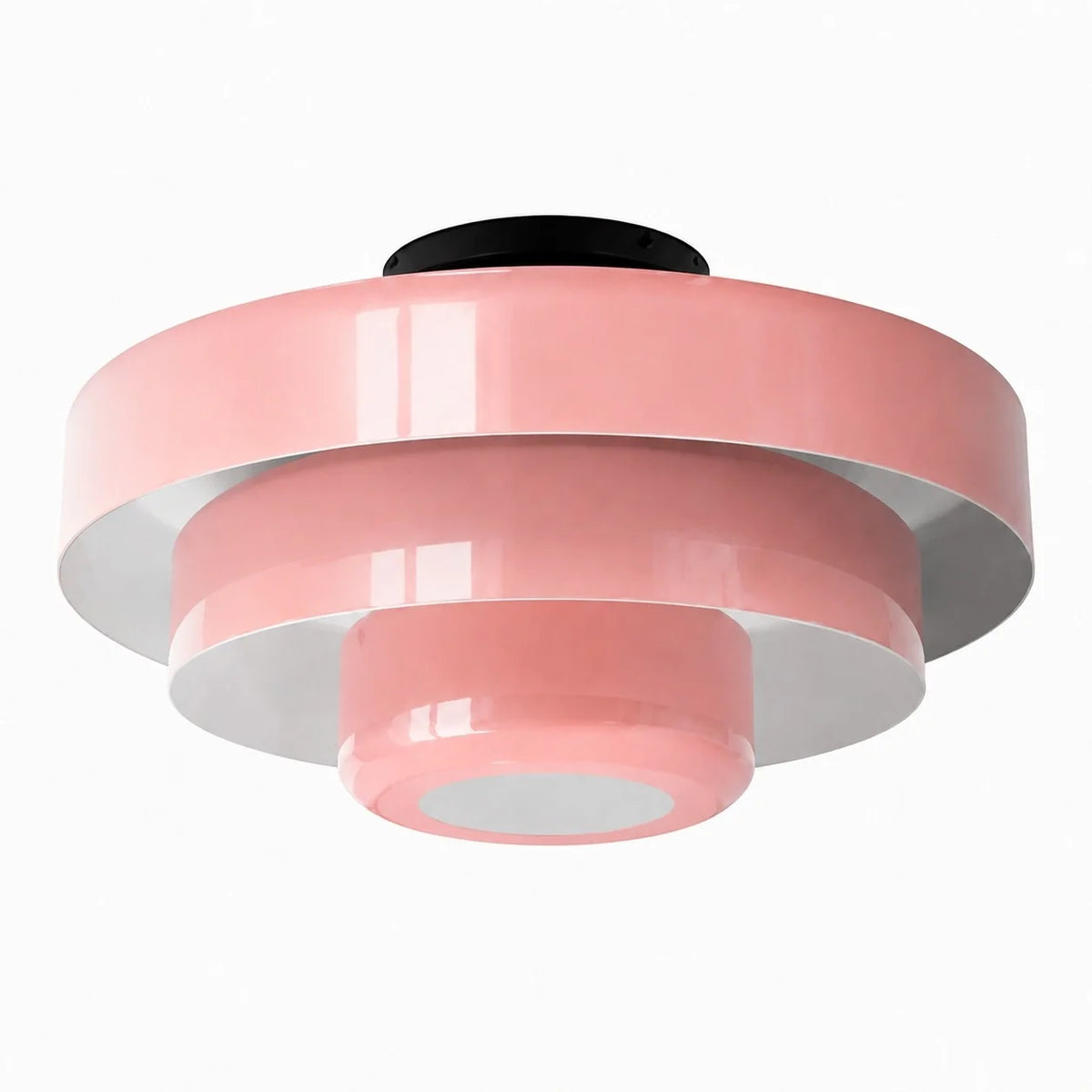 Okrągła lampa sufitowa Bauhaus do wnętrz Japandi