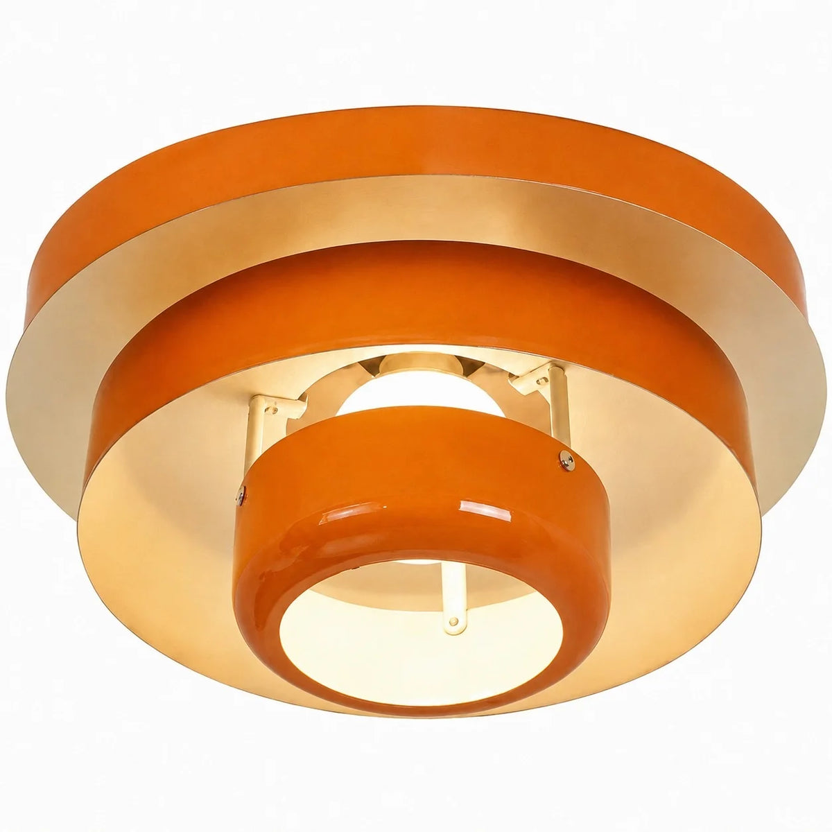 Okrągła lampa sufitowa Bauhaus do wnętrz Japandi
