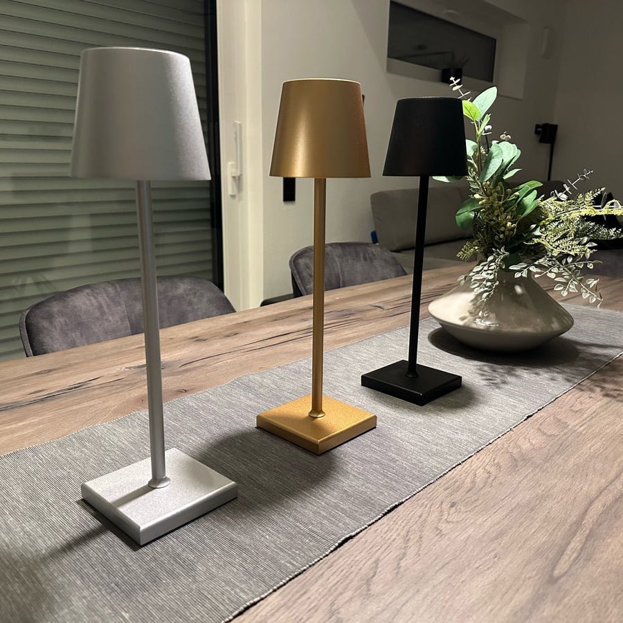 Draadloze oplaadbare tafellamp met slanke vorm
