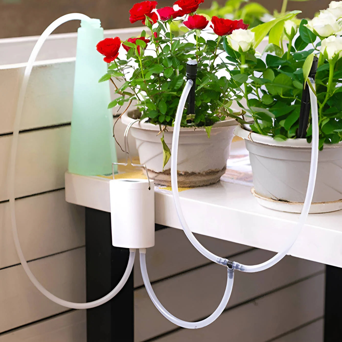 Plantenbewateringsset met automatische pomp en slangetjes