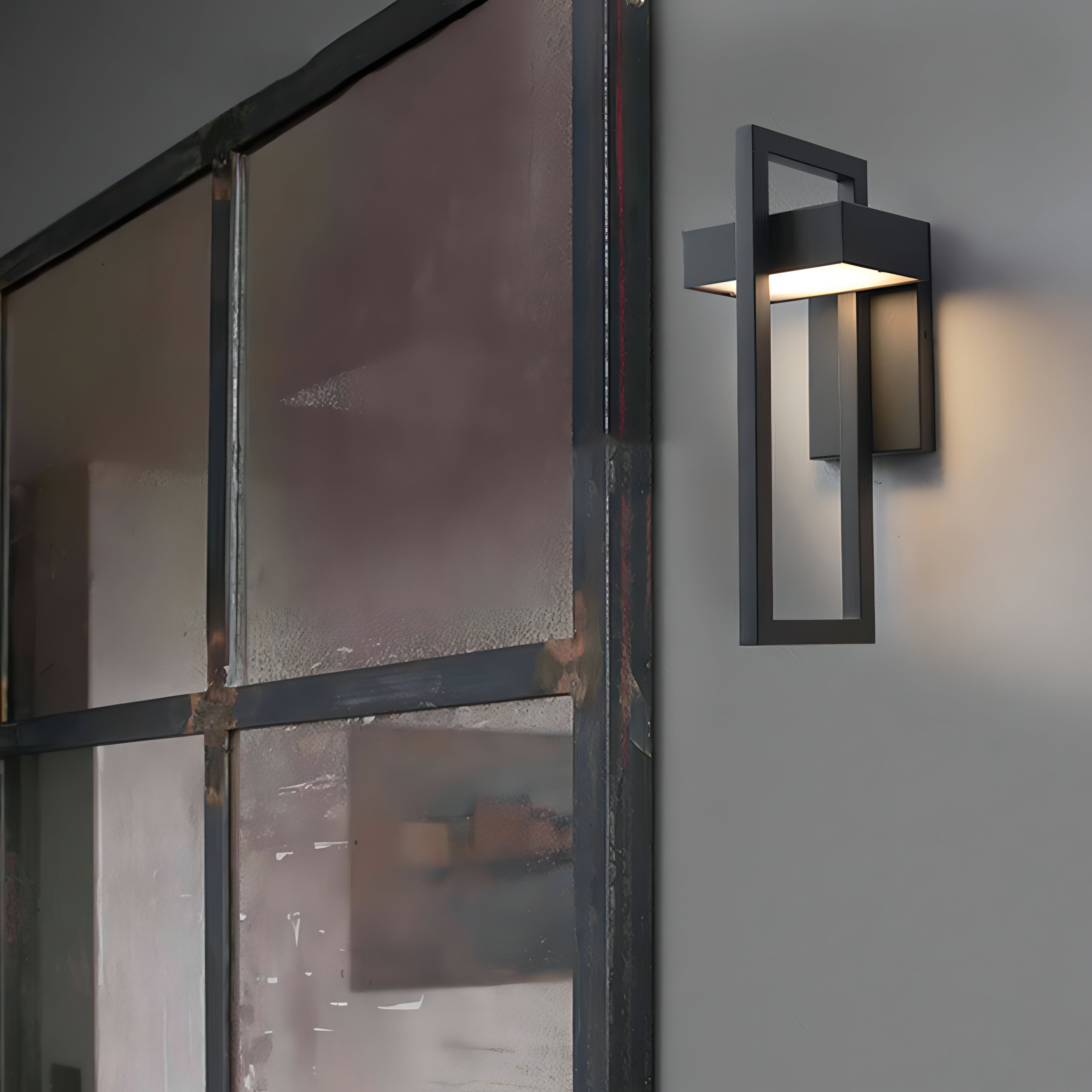 Buitenwand-LED-wandlamp van staal