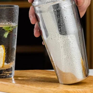 Zestaw narzędzi barowych z shakerem i drewnianym stojakiem