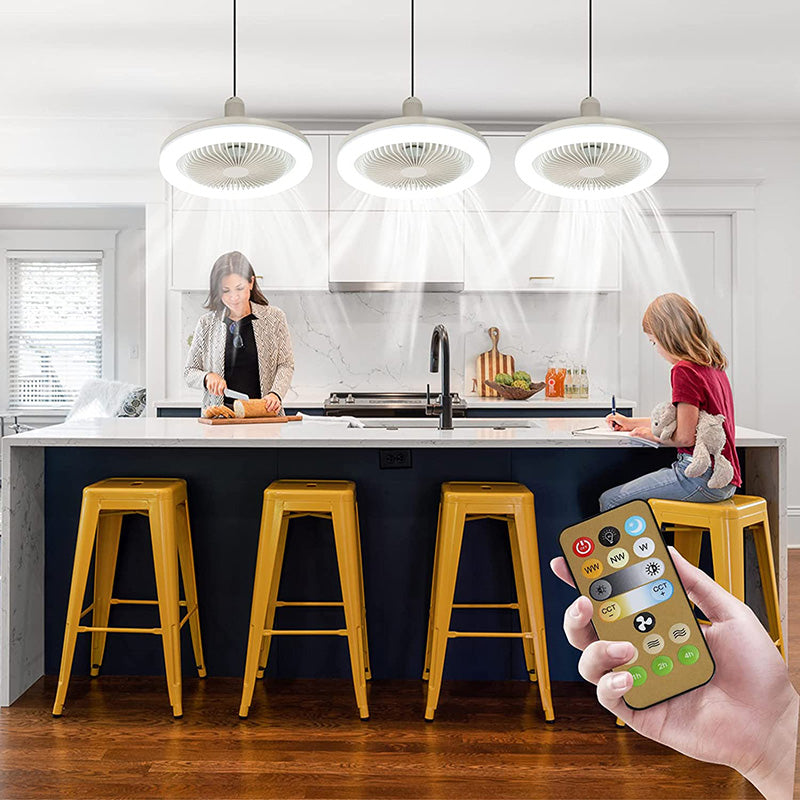 Ceiling LED lamp with fan and remote control