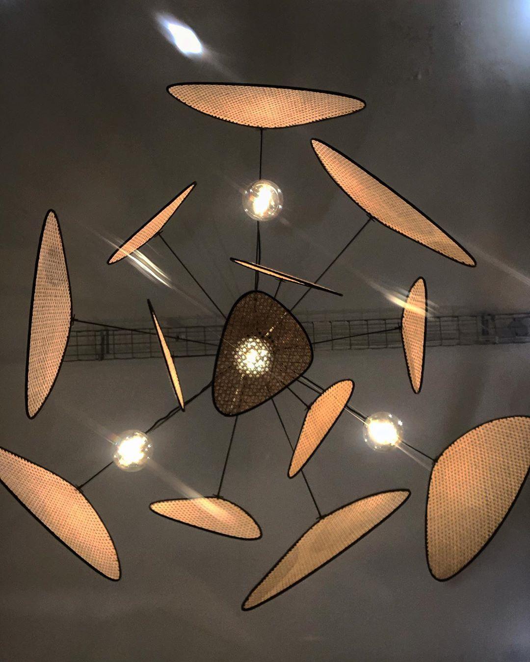 Retro bamboo lampshade for a chandelier with woven fabric