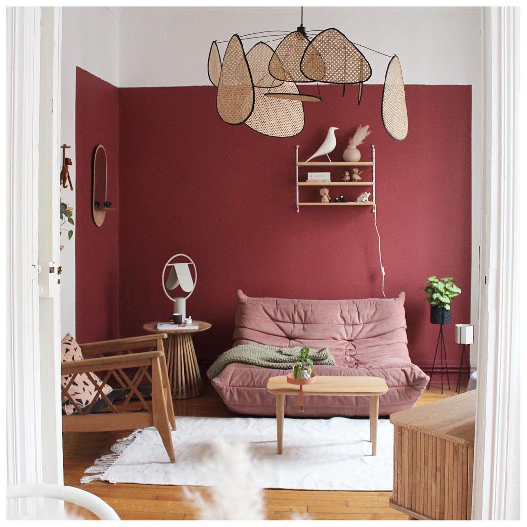 Retro bamboo lampshade for a chandelier with woven fabric