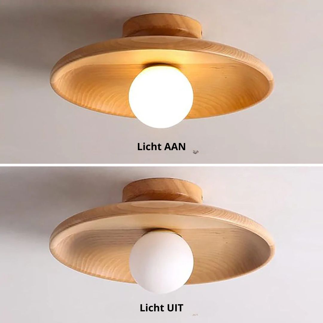 Nowoczesna lampa sufitowa z metalowym talerzem