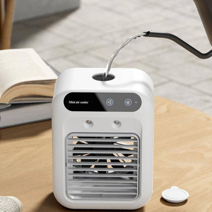 Portable mini air cooler with front outlet