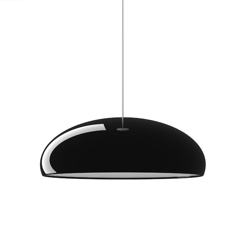 Lampa wisząca półkulista metalowa