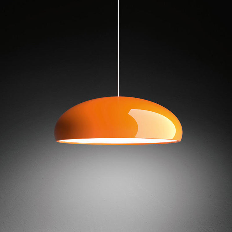 Lampa wisząca półkulista metalowa